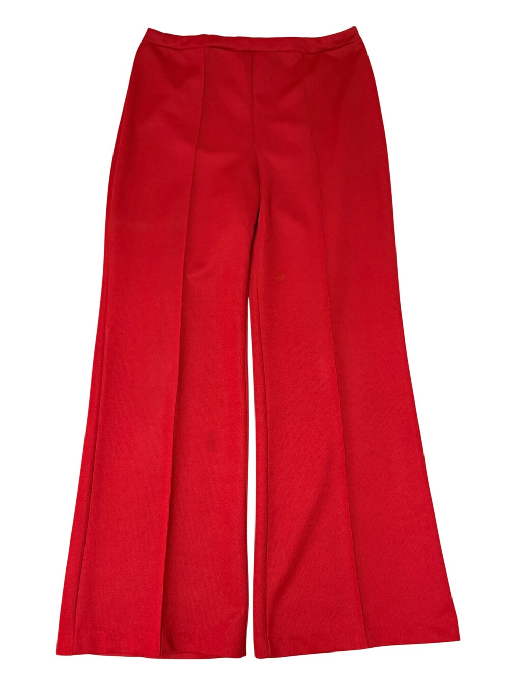 Vintage Dress Pants Juniors Small Red Knit Bellbottom Flare 70s wide leg retro